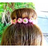 Шпильки для волос с цветами из фоамирана - в интернет-магазине annarose.com.ua - Ранункулюс розовый - 7